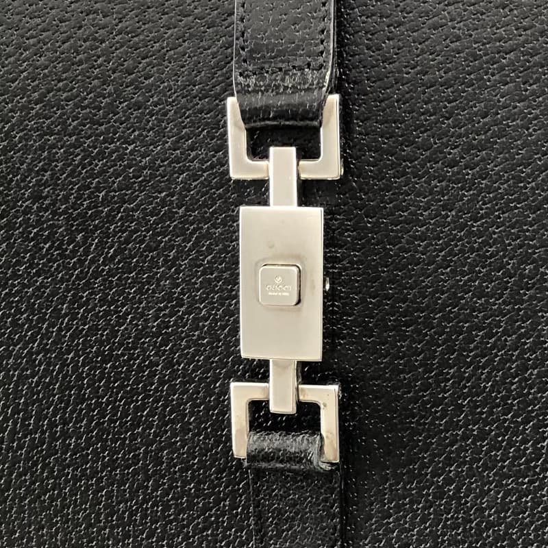 【 日本直送　名牌中古包 】GUCCI グッチ ジャッキー ハンドバッグ ブラック レザー vintage ヴィンテージ オールド 2kdzsa