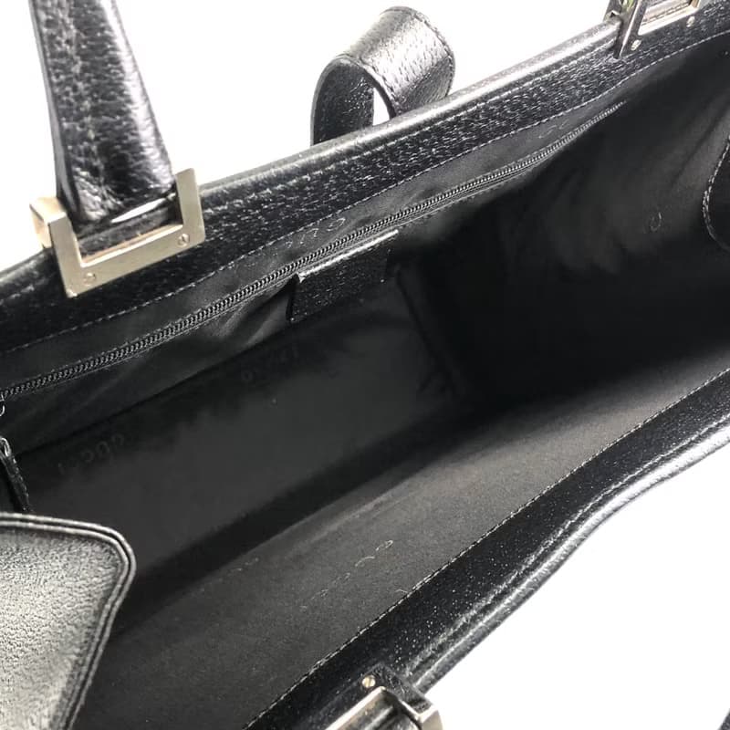 【 日本直送　名牌中古包 】GUCCI グッチ ジャッキー ハンドバッグ ブラック レザー vintage ヴィンテージ オールド 2kdzsa