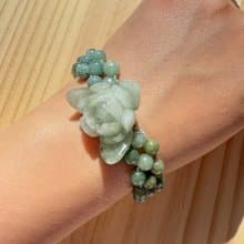 Handmade Jade Bracelet - Emerald Lotus Whisper