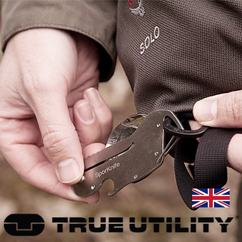 【True Utility】英國多功能刀叉鑰匙圈工具組Sporknife