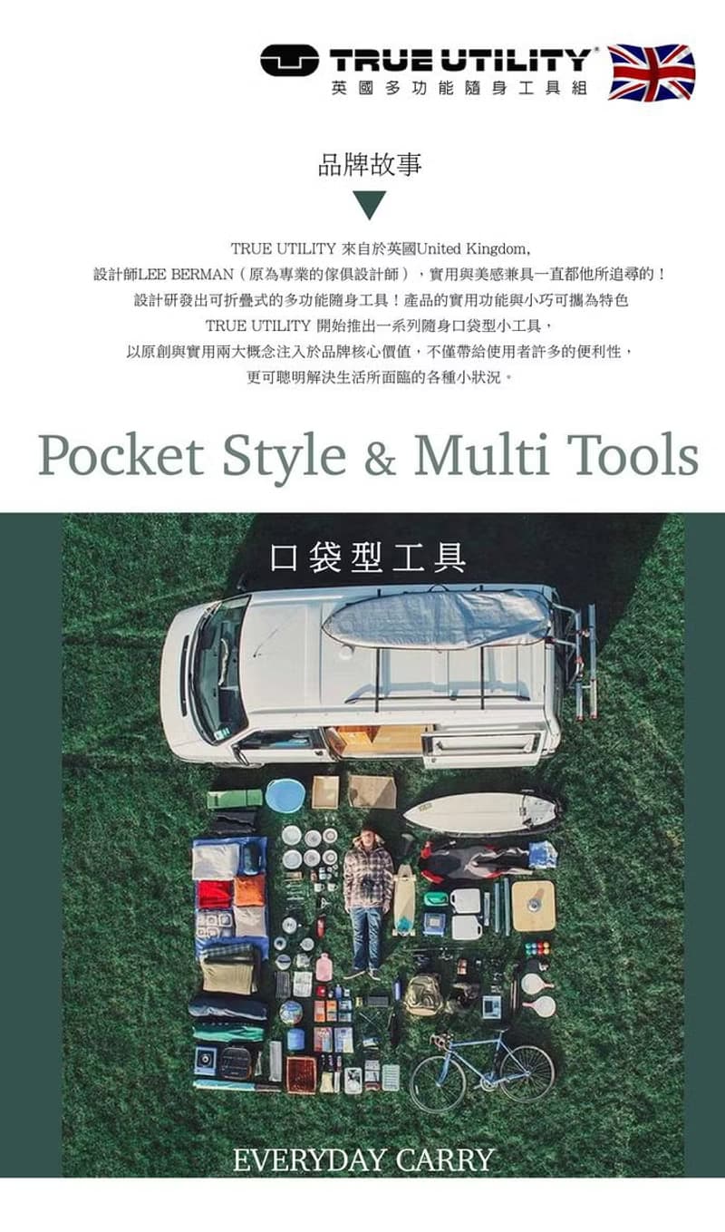 【True Utility】英國多功能刀叉鑰匙圈工具組Sporknife