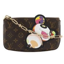 【日本直送】ルイ・ヴィトン LOUIS VUITTON LV×TM ポシェットアクセソワール 村上隆 パンダ M13440 モノグラム 茶 レディース【中古】