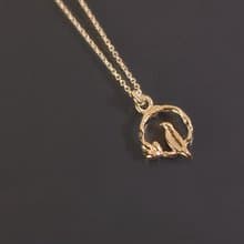 動物系列-靜靜小鳥兒925銀項鍊