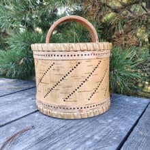 Birch bark box, birch bark canister, tea box