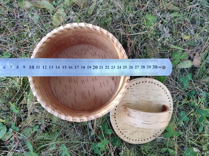 Birch bark box, birch bark canister, tea box