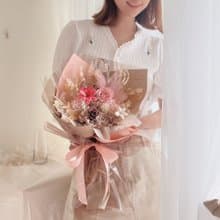 心動時刻永生花束 粉粉少女的粉咖色 / 七夕花束 情人節禮物