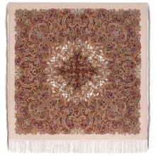 Pavlovo Posad Russian Shawl 100% Wool Scarf 125x125 cm Wrap Silk Fringe 1997-2