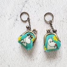 【Pinkoi x Moomin】姆明與歌妮 迷你 口金包 鑰匙圏 吊飾 -綠