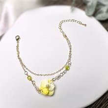 【原創手作】春芽微晨 手鍊 手環 細鏈  鉤針 微鉤 立體 花朵