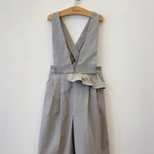 夏日香頌吊帶寬褲(藍色)