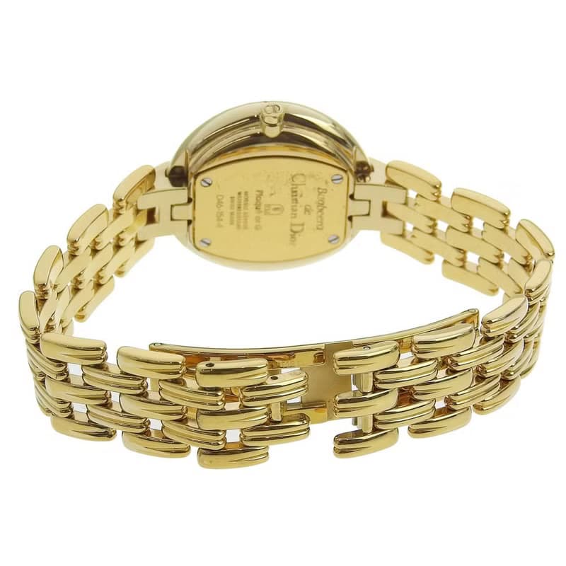 【日本直送】クリスチャンディオール Dior バキラ 腕時計 D46-154-4 金メッキ クオーツ アナログ表示 黒文字盤 レディース【中古】