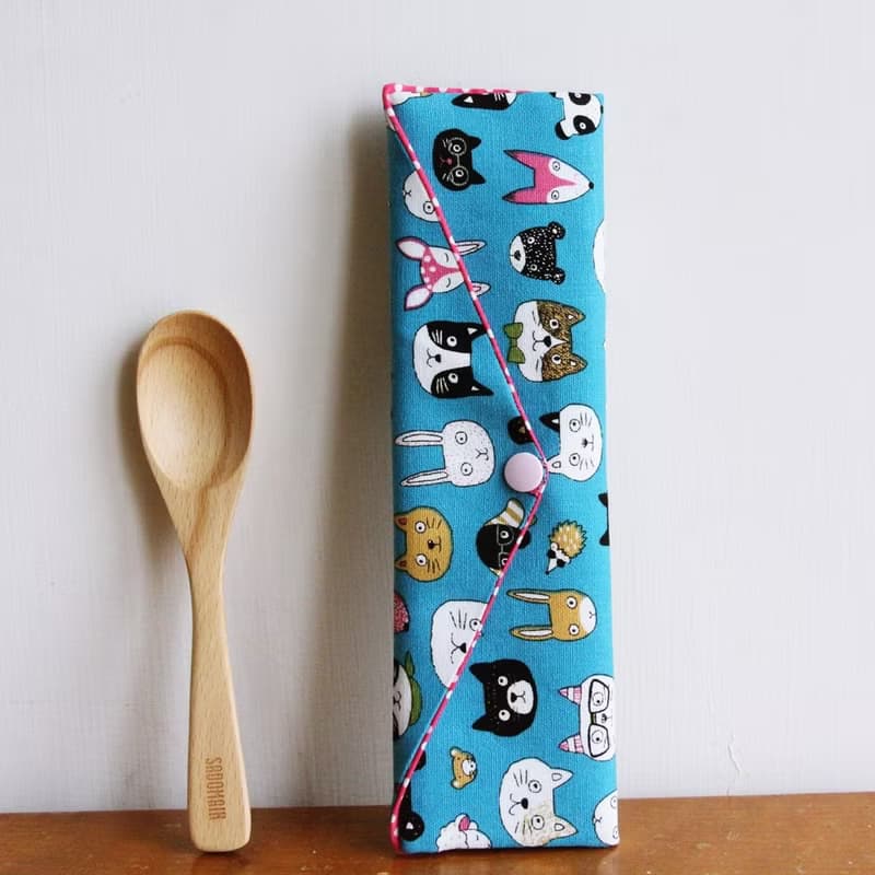 男朋友女朋友環保筷袋 ~好心情 收納包.手作餐袋.自我風格.文青