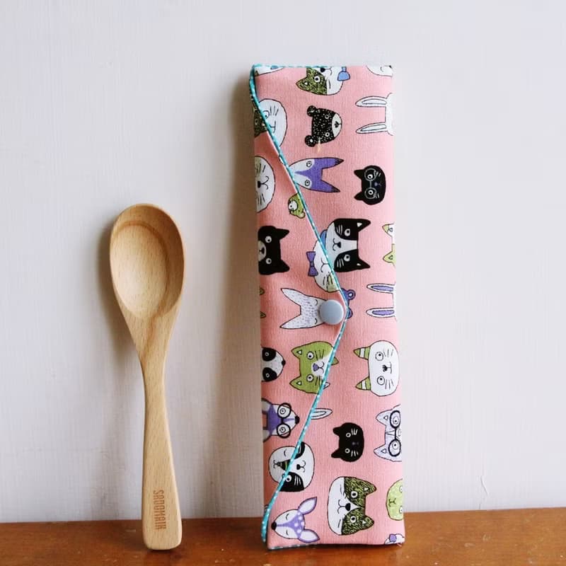 男朋友女朋友環保筷袋 ~好心情 收納包.手作餐袋.自我風格.文青