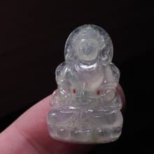 冰種飄花翡翠精雕渡母項鍊 | 天然緬甸玉A貨翡翠 | 送禮