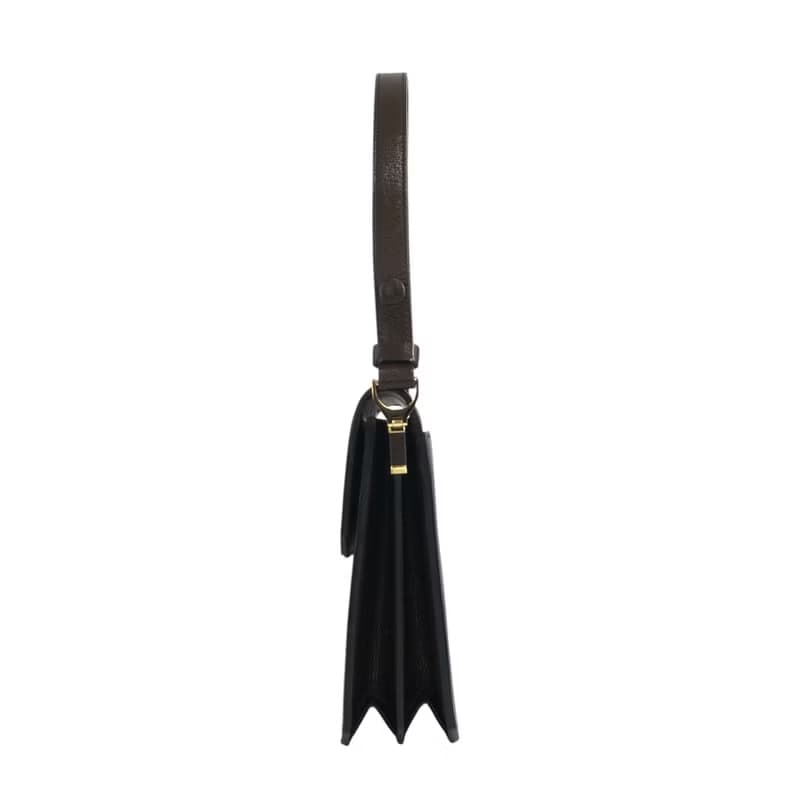 【 日本直送　名牌中古包 】Yves Saint Laurent  ショルダーバッグ ブラウン YSLロゴ レザー セミショルダー vintage m28gue