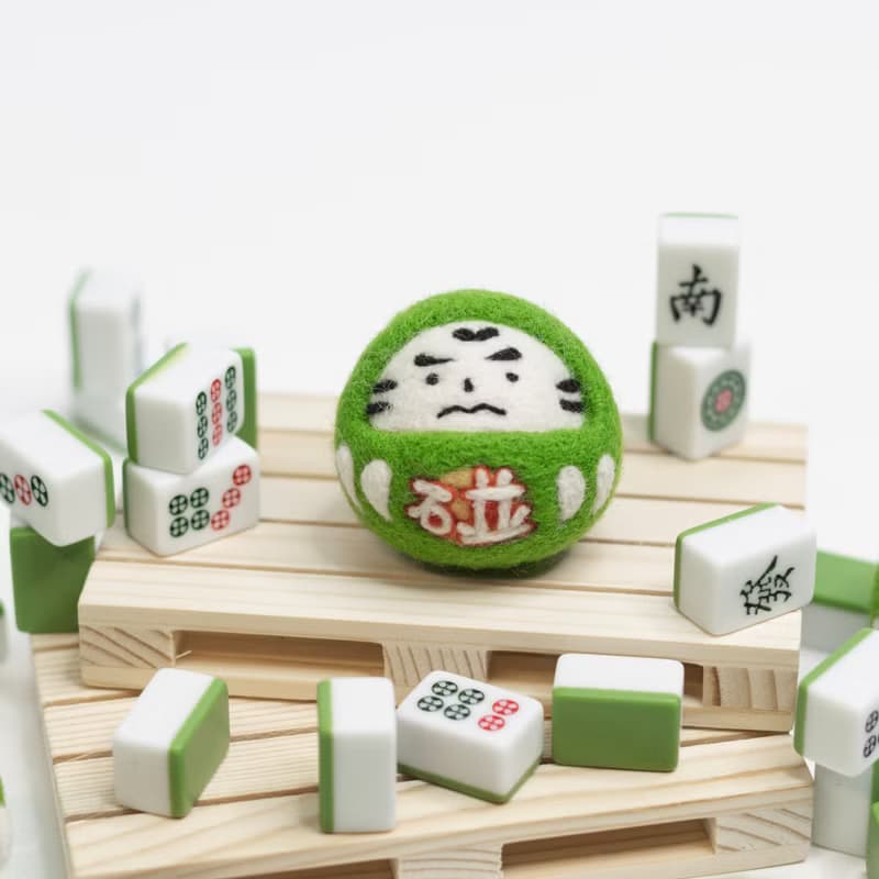 麻將達摩 福神 鑰匙圈 吊飾 擺飾 羊毛氈 生日禮物 幸運小物