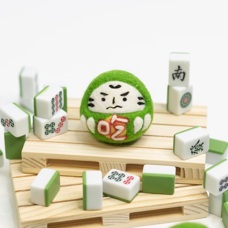 麻將達摩 福神 鑰匙圈 吊飾 擺飾 羊毛氈 生日禮物 幸運小物