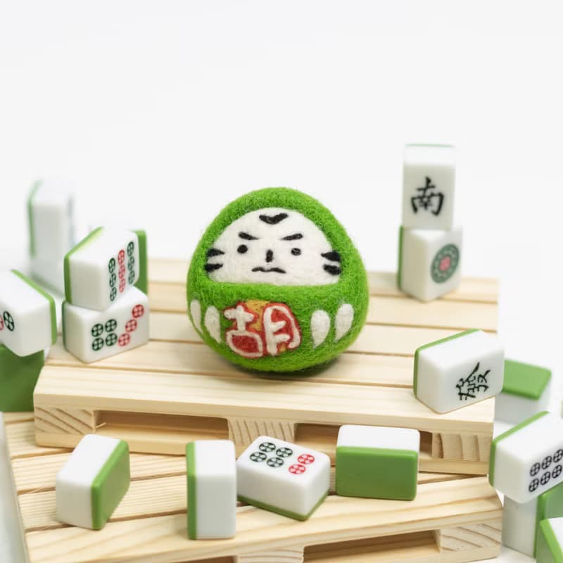 麻將達摩 福神 鑰匙圈 吊飾 擺飾 羊毛氈 生日禮物 幸運小物