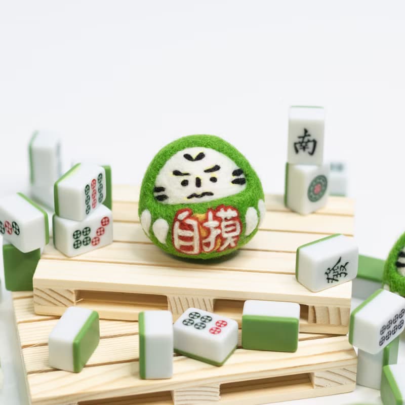 麻將達摩 福神 鑰匙圈 吊飾 擺飾 羊毛氈 生日禮物 幸運小物
