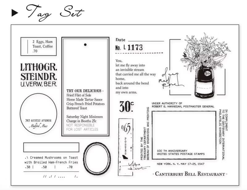 標簽集 透明手帳印章