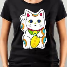 小飯糰  招財貓 千萬兩 黑色中性短T