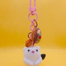 Snow Ferret Keychain: The Art Lover