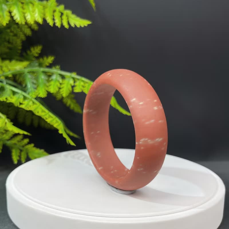 獨特 南紅瑪瑙伴生礦手鐲 56MM 啞光橘紅朱砂點 自由創造減壓納財