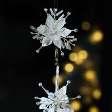 冬季聖誕系列 冰晶白雪花 不對稱水晶花樹脂耳環 耳勾