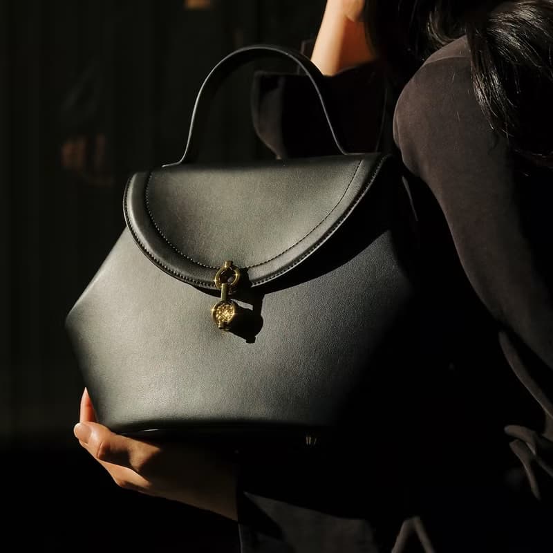 The Miro Bag 玉米基純素皮革 手提包 斜背包 黑色