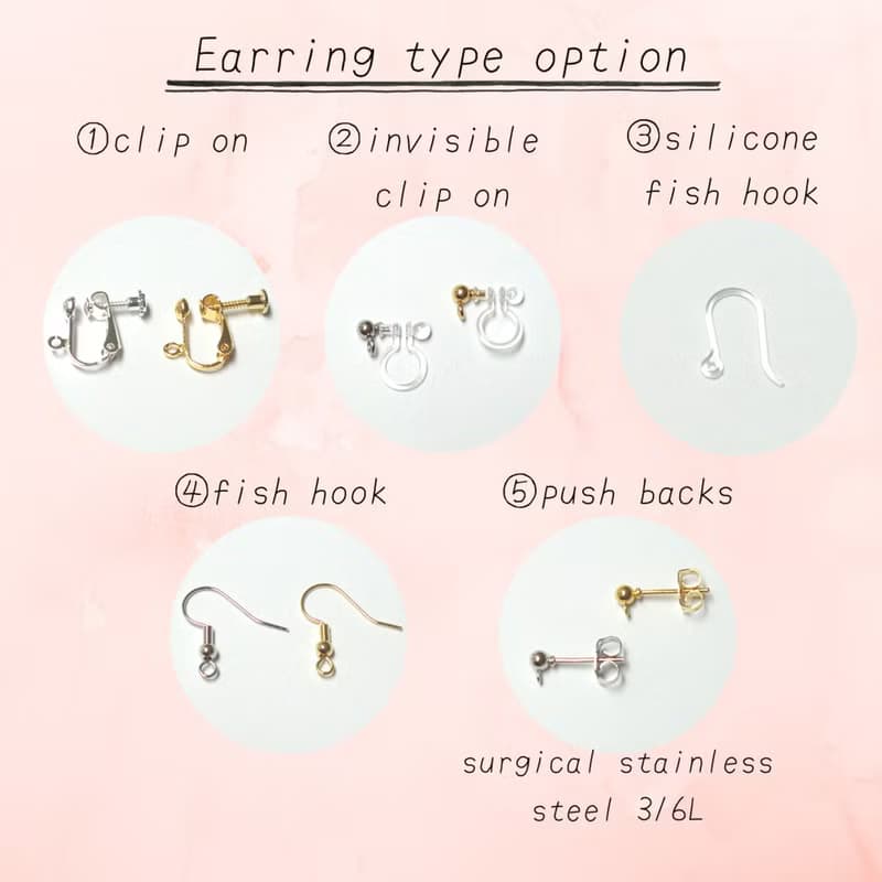 ハルジオンのイヤリング / ピアス / 絹糸 / 送料無料