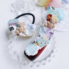 お菓子のバナナクリップ&ヘアゴム   スイーツデコ  フェイクスイーツ