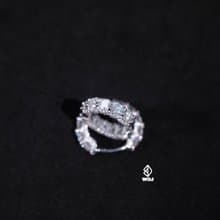 Wbj 純銀滿圈鑲嵌莫桑鑽耳環