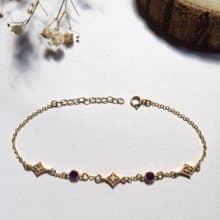 14K包金 紫星芒鋯石手鏈 手鍊 手環 鎖骨鍊 項鍊 14KGF