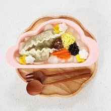 韓國【Mother's Corn】雲朵單格矽膠餐盤(櫻花粉)