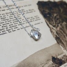 ll 原礦赫基蒙水晶項鍊 ll Herkimer Diamond 316L醫療鋼短項鍊