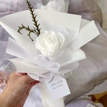 【flower-of-life】純潔之愛 永生白玫瑰花束 日常花束 韓系花束