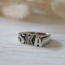 SKA Reggae Ring Sterling Silver Jewelry musical instrument guitar piano Bass men