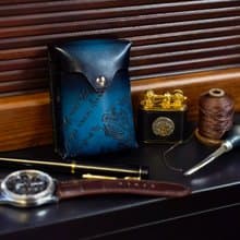復古英倫牛皮香烟盒 名片盒 手工擦色 高端便携收纳盒 意大利植鞣