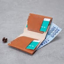 真皮簡易短夾 雙邊 簡約 錢包 皮夾 壓印 禮物 送禮 銀包