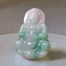飄綠花翡翠寶瓶觀音菩薩 | 天然緬甸玉A貨翡翠 | 送禮