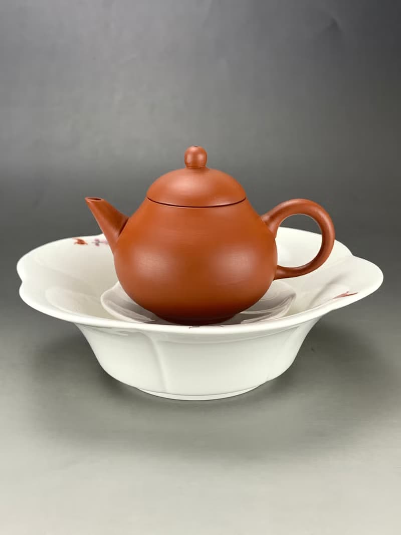 台灣【茶具】 酒井壺承 壽桃蝙蝠壺承 瓷器壺承