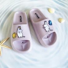 【Pinkoi x Moomin】姆明與歌妮 飾釦厚底Q彈拖鞋 紫色 台灣製