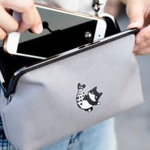 賓士貓魚口金包/側背包/手機包_手工絹印