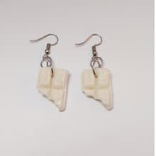 Chocolate Bar Color Earring Handmade Air Dry Clay Eco Friendly Stainless Hook