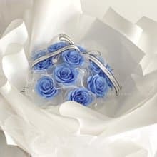 Flora Flower永生玫瑰花束-珍珠蘇打藍