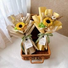 樺坊/畢業花束/畢業季/畢業禮物/向日葵/中花束/乾燥花
