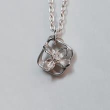 真實花朵【花語窗櫺】999純銀/項鍊吊墜/銀黏土手作