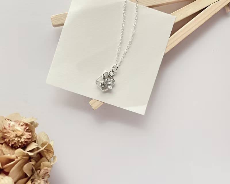 真實花朵【花語窗櫺】999純銀/項鍊吊墜/銀黏土手作