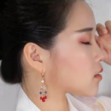 【墨徽閣】雨蓮耳環(沉穩版)