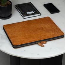 Leather Laptop Case with zippers for MacBook Air, HP Omnibook, Surface Pro